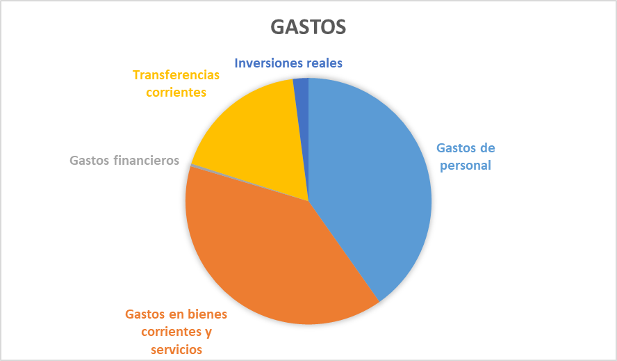 Gráfico circular del presupuesto de gastos